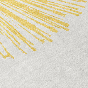 Homeroots 3' Artichoke Green And Ivory Abstract Washable Area Rug For Stylish Indoor Outdoor Spaces 10' X 14' Polyester 579774