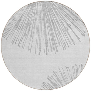 Homeroots 3' Artichoke Green And Ivory Abstract Washable Area Rug For Stylish Indoor Outdoor Spaces 8' Round Polyester 579777