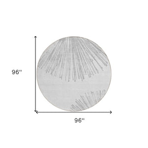 Homeroots 3' Artichoke Green And Ivory Abstract Washable Area Rug For Stylish Indoor Outdoor Spaces 8' Round Polyester 579777