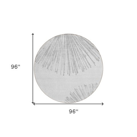 Homeroots 3' Artichoke Green And Ivory Abstract Washable Area Rug For Stylish Indoor Outdoor Spaces 8' Round Polyester 579777