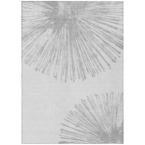 HomeRoots 9' Gray and Ivory Abstract Indoor Outdoor Area Rug - Stylish, Durable, Washable, and Versatile Design 9' X 12' 579779