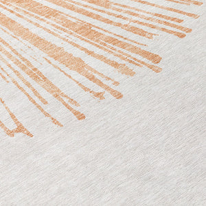 Homeroots 3' Artichoke Green And Ivory Abstract Washable Area Rug For Stylish Indoor Outdoor Spaces 5' X 8' Polyester 579782