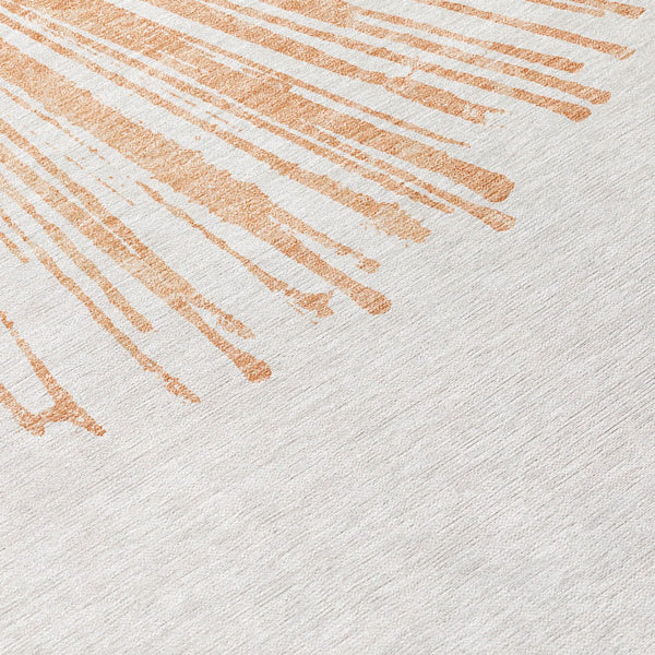 Homeroots 3' Artichoke Green And Ivory Abstract Washable Area Rug For Stylish Indoor Outdoor Spaces 5' X 8' Polyester 579782