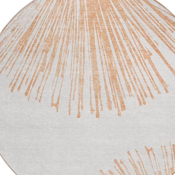 Homeroots 3' Artichoke Green And Ivory Abstract Washable Area Rug For Stylish Indoor Outdoor Spaces 8' Round Polyester 579783