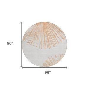 Homeroots 3' Artichoke Green And Ivory Abstract Washable Area Rug For Stylish Indoor Outdoor Spaces 8' Round Polyester 579783