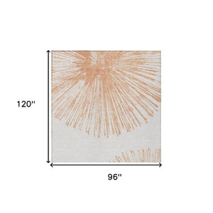 Homeroots 3' Artichoke Green And Ivory Abstract Washable Area Rug For Stylish Indoor Outdoor Spaces 8' X 10' Polyester 579784