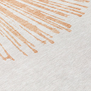 Homeroots 3' Artichoke Green And Ivory Abstract Washable Area Rug For Stylish Indoor Outdoor Spaces 9' X 12' Polyester 579785