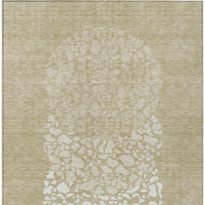 Homeroots 3' Beige Tan And Taupe Abstract Washable Area Rug For Indoor And Outdoor High Traffic Spaces 5' X 8' Polyester 579788
