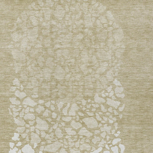 Homeroots 3' Beige Tan And Taupe Abstract Washable Area Rug For Indoor And Outdoor High Traffic Spaces 8' X 10' Polyester 579790