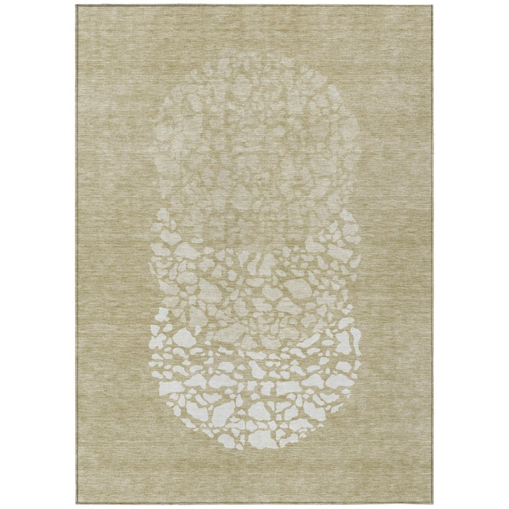 HomeRoots 9' Abstract Beige Tan and Taupe Washable Area Rug - Stylish, Durable, Indoor/Outdoor Comfort Solution 9' X 12' 579791