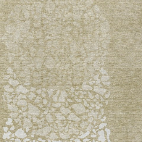 Homeroots 3' Beige Tan And Taupe Abstract Washable Area Rug For Indoor And Outdoor High Traffic Spaces 9' X 12' Polyester 579791