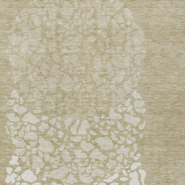 Homeroots 3' Beige Tan And Taupe Abstract Washable Area Rug For Indoor And Outdoor High Traffic Spaces 10' X 14' Polyester 579792