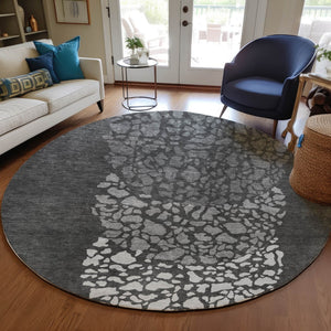 Homeroots 3' Beige Tan And Taupe Abstract Washable Area Rug For Indoor And Outdoor High Traffic Spaces 8' Round Polyester 579795