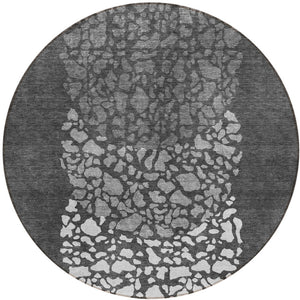 Homeroots 3' Beige Tan And Taupe Abstract Washable Area Rug For Indoor And Outdoor High Traffic Spaces 8' Round Polyester 579795