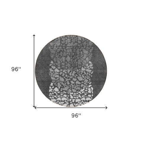 Homeroots 3' Beige Tan And Taupe Abstract Washable Area Rug For Indoor And Outdoor High Traffic Spaces 8' Round Polyester 579795