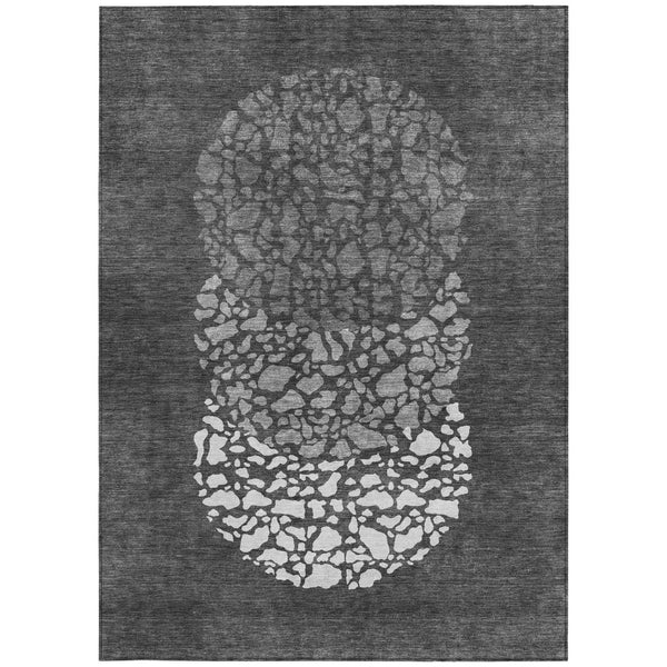 Homeroots 3' Beige Tan And Taupe Abstract Washable Area Rug For Indoor And Outdoor High Traffic Spaces 9' X 12' Polyester 579797