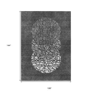 Homeroots 3' Beige Tan And Taupe Abstract Washable Area Rug For Indoor And Outdoor High Traffic Spaces 9' X 12' Polyester 579797