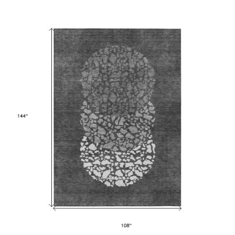 Homeroots 3' Beige Tan And Taupe Abstract Washable Area Rug For Indoor And Outdoor High Traffic Spaces 9' X 12' Polyester 579797