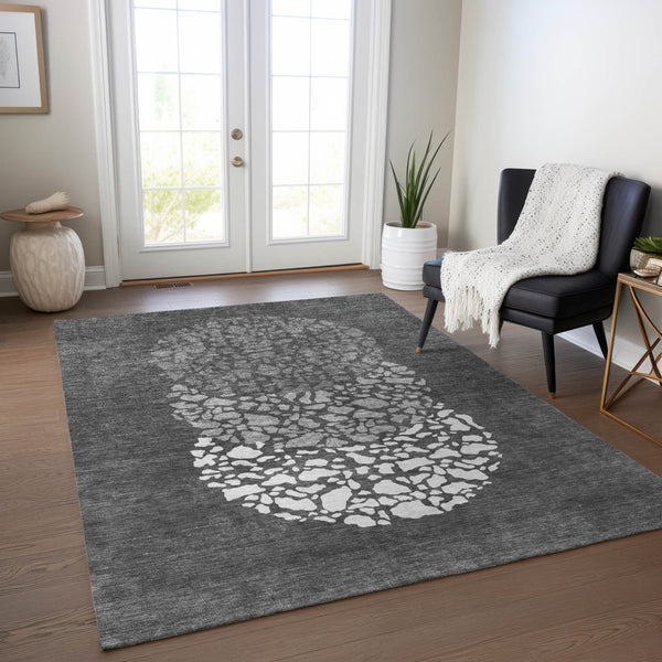 Homeroots 3' Beige Tan And Taupe Abstract Washable Area Rug For Indoor And Outdoor High Traffic Spaces 10' X 14' Polyester 579798