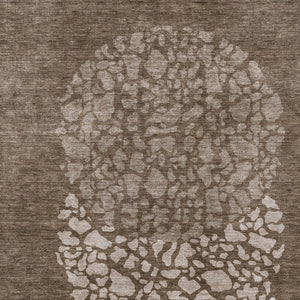 Homeroots 3' Beige Tan And Taupe Abstract Washable Area Rug For Indoor And Outdoor High Traffic Spaces 5' X 8' Polyester 579800