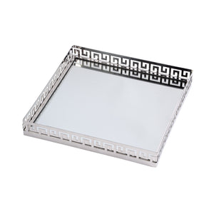 Cleo Square Metal Serving Tray 5798016 Silver Butler Specialty