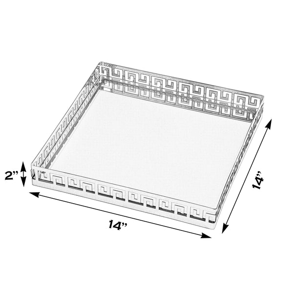 Cleo Square Metal Serving Tray 5798016 Silver Butler Specialty