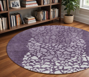 Homeroots 3' Beige Tan And Taupe Abstract Washable Area Rug For Indoor And Outdoor High Traffic Spaces 8' Round Polyester 579807