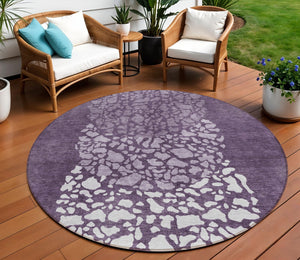 Homeroots 3' Beige Tan And Taupe Abstract Washable Area Rug For Indoor And Outdoor High Traffic Spaces 8' Round Polyester 579807