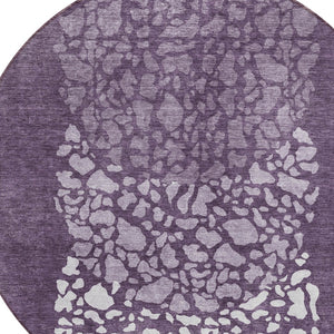 Homeroots 3' Beige Tan And Taupe Abstract Washable Area Rug For Indoor And Outdoor High Traffic Spaces 8' Round Polyester 579807