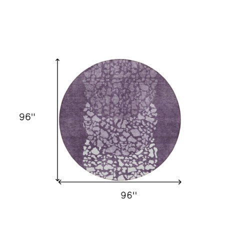 Homeroots 3' Beige Tan And Taupe Abstract Washable Area Rug For Indoor And Outdoor High Traffic Spaces 8' Round Polyester 579807