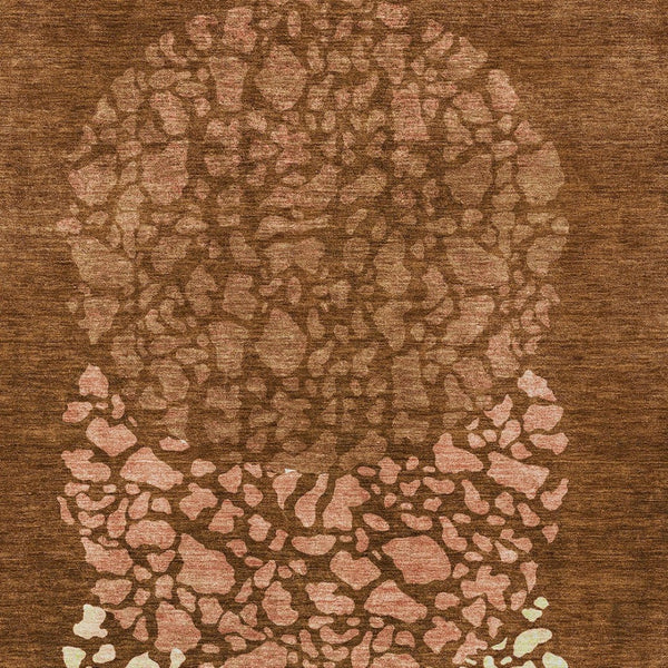 Homeroots 3' Beige Tan And Taupe Abstract Washable Area Rug For Indoor And Outdoor High Traffic Spaces 8' X 10' Polyester 579820