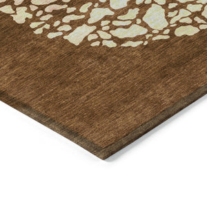 Homeroots 3' Beige Tan And Taupe Abstract Washable Area Rug For Indoor And Outdoor High Traffic Spaces 9' X 12' Polyester 579821