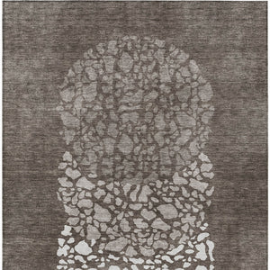 Homeroots 3' Beige Tan And Taupe Abstract Washable Area Rug For Indoor And Outdoor High Traffic Spaces 9' X 12' Polyester 579827