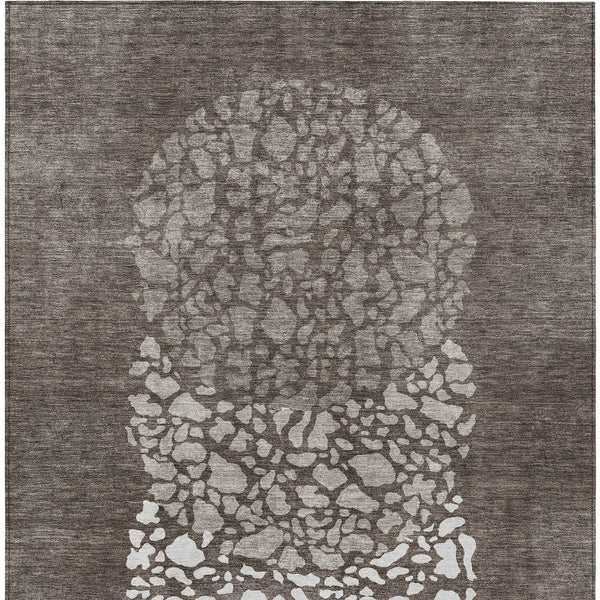 Homeroots 3' Beige Tan And Taupe Abstract Washable Area Rug For Indoor And Outdoor High Traffic Spaces 9' X 12' Polyester 579827