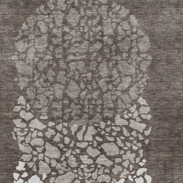 Homeroots 3' Beige Tan And Taupe Abstract Washable Area Rug For Indoor And Outdoor High Traffic Spaces 9' X 12' Polyester 579827