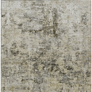 Homeroots 3' Abstract Taupe Beige And Gray Washable Area Rug For Indoor And Outdoor Spaces, Durable Design 8' X 10' Polyester 579832