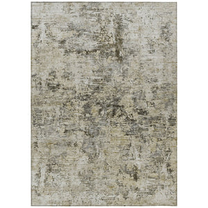 HomeRoots 9' Modern Abstract Taupe Beige Gray Washable Area Rug for Indoor Outdoor High-Traffic Living Spaces 9' X 12' 579833