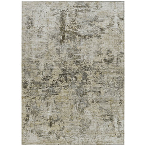 Homeroots 3' Abstract Taupe Beige And Gray Washable Area Rug For Indoor And Outdoor Spaces, Durable Design 10' X 14' Polyester 579834