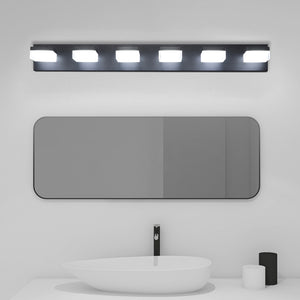 English Elm Modern 6-Light Black Led Vanity Fixture - Perfect For Bathrooms, Dressing Areas & Makeup Stations! W2312P374908