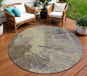 Homeroots 3' Denim Blue Abstract Area Rug – Stylish Washable Design For Indoor & Outdoor Spaces, Durable & Chic 8' Round Polyester 579843