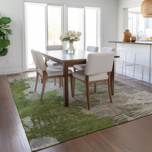 Homeroots 3' Denim Blue Abstract Area Rug – Stylish Washable Design For Indoor & Outdoor Spaces, Durable & Chic 3' X 5' Polyester 579847