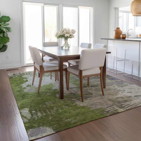 Homeroots 3' Denim Blue Abstract Area Rug – Stylish Washable Design For Indoor & Outdoor Spaces, Durable & Chic 3' X 5' Polyester 579847