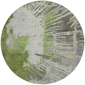 Homeroots 3' Denim Blue Abstract Area Rug – Stylish Washable Design For Indoor & Outdoor Spaces, Durable & Chic 8' Round Polyester 579849