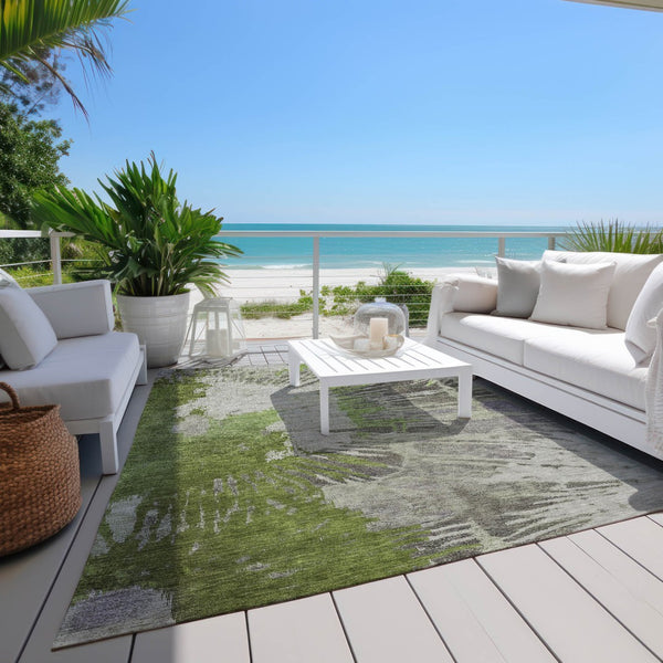 Homeroots 3' Denim Blue Abstract Area Rug – Stylish Washable Design For Indoor & Outdoor Spaces, Durable & Chic 8' X 10' Polyester 579850