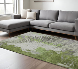 Homeroots 3' Denim Blue Abstract Area Rug – Stylish Washable Design For Indoor & Outdoor Spaces, Durable & Chic 10' X 14' Polyester 579852