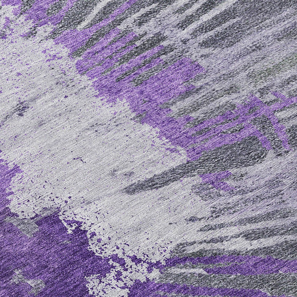 Homeroots 3' Denim Blue Abstract Area Rug – Stylish Washable Design For Indoor & Outdoor Spaces, Durable & Chic 8' Round Polyester 579855