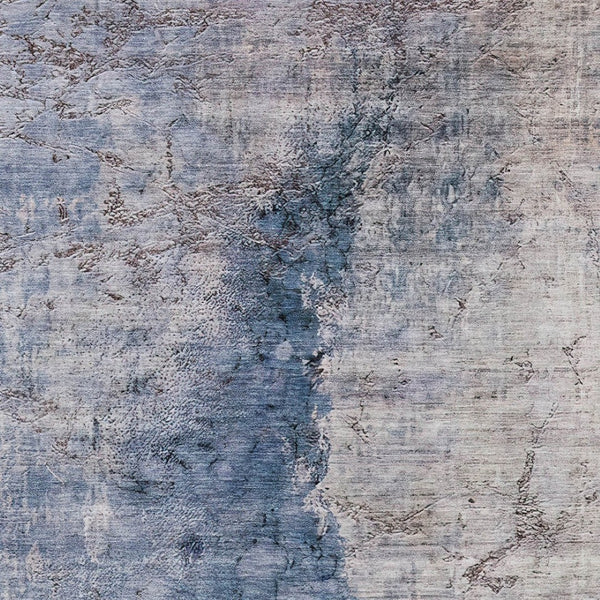 HomeRoots 5' Navy Blue and Gray Abstract Washable Area Rug – Versatile Indoor/Outdoor Design for Any Space 8' X 10' 579862
