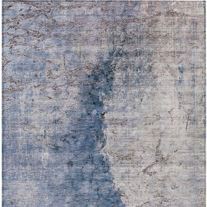 HomeRoots 9' Navy Blue and Gray Abstract Area Rug for Indoor and Outdoor Use – Stylish, Washable, Durable Design 9' X 12' 579863