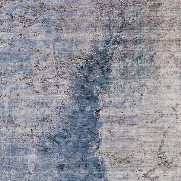 HomeRoots 9' Navy Blue and Gray Abstract Area Rug for Indoor and Outdoor Use – Stylish, Washable, Durable Design 9' X 12' 579863