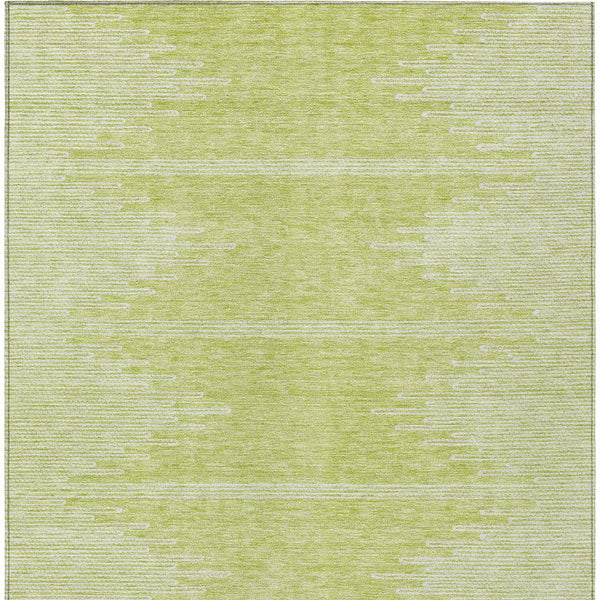 Homeroots 3' Stylish Artichoke Green Ivory Abstract Washable Area Rug For Indoor And Outdoor Spaces 3' X 5' Polyester 579871